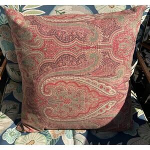 Waverly Home Pillow, Paisley Floral Two Sided, Three Button Closure, 18"